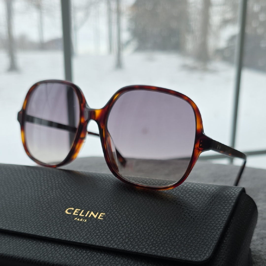 Celine Tortoise Shell Sunglasses With Gradient Lenses